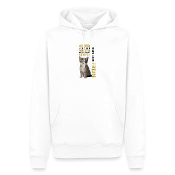 Ich muss nicht immer im Mittelpunkt stehen - Männer Premium Bio Hoodie - Weiß - Vorne - Nico (187cm)