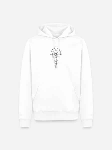 Nordisch Runenamulett Design - Männer Premium Bio Hoodie - Weiß