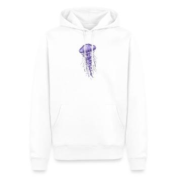 Illustration de méduse violette - Sweat à capuche Premium bio Homme - blanc - Devant - Nico (187cm)