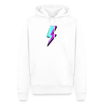Psychedelische Neon-Beleuchtung - Männer Premium Bio Hoodie - Weiß - Vorne - Nico (187cm)