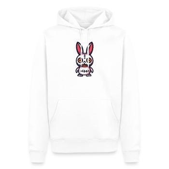Lapin Halloween Bande dessinée Drôle - Sweat à capuche Premium bio Homme - blanc - Devant - Nico (187cm)