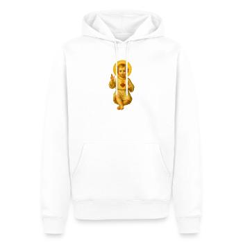 Illustration de garçon du sacré-cœur - Sweat à capuche Premium bio Homme - blanc - Devant - Nico (187cm)