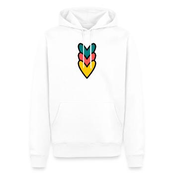HERZ. HERZ. VALENTINSTAG. LIEBE. LIEBE. PAAR. - Männer Premium Bio Hoodie - Weiß - Vorne - Nico (187cm)