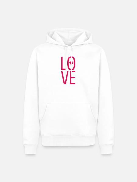 Liebesherzballon - Männer Premium Bio Hoodie - Weiß