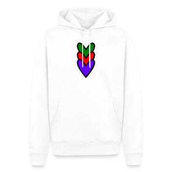 HERZ. HERZ. VALENTINSTAG. LIEBE. LIEBE. PAAR. - Männer Premium Bio Hoodie - Weiß - Vorne - Nico (187cm)