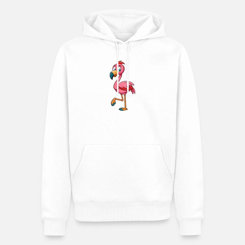 Flamant - Sweat à capuche Premium bio Homme - blanc