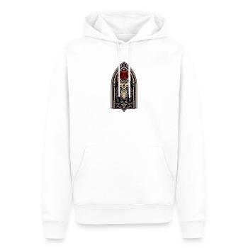 Gothic Owl Blood Moon Stained Glass - Men’s Premium Organic Hoodie - white - Front - Nico (187cm)