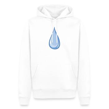 Blauer glänzender Wassertropfen - Männer Premium Bio Hoodie - Weiß - Vorne - Nico (187cm)