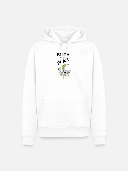 Glaube über Angst - Männer Premium Bio Hoodie - Weiß