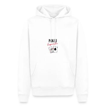 Poker Experte - Männer Premium Bio Hoodie - Weiß - Vorne - Nico (187cm)