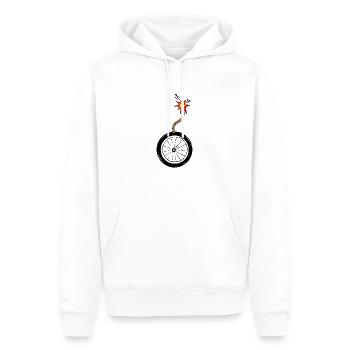 Vélo de route Vélo de montagne « vélo-explosion » - Sweat à capuche Premium bio Homme - blanc - Devant - Nico (187cm)