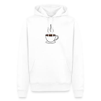 Kaffee - Männer Premium Bio Hoodie - Weiß - Vorne - Nico (187cm)