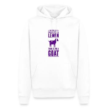 Chèvre - Mâle - Chèvre - Ferme - Zoo - Vacances - Sweat à capuche Premium bio Homme - blanc - Devant - Nico (187cm)