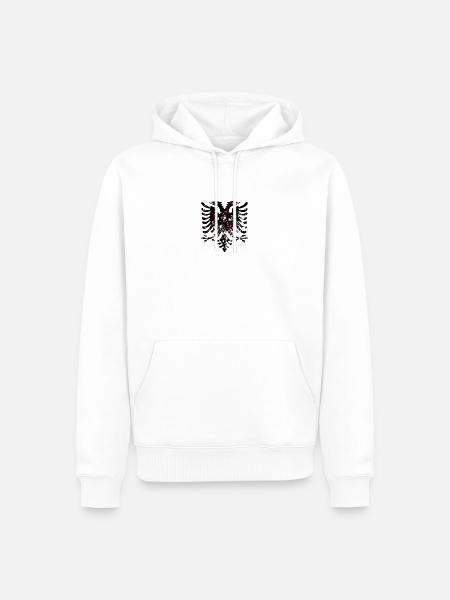 Albanian Eagle Black White Red - Men’s Premium Organic Hoodie - white