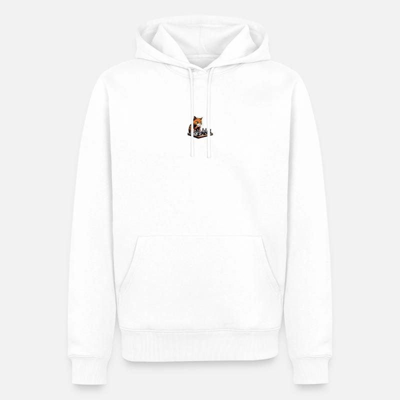 Chat d’échecs - Sweat à capuche Premium bio Homme - blanc