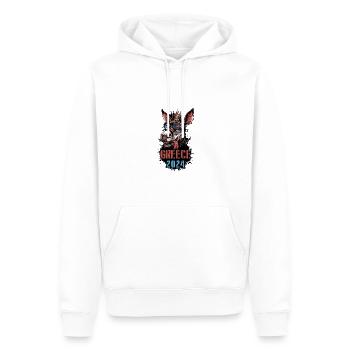 Grèce 2024 Vacances Âne - Sweat à capuche Premium bio Homme - blanc - Devant - Nico (187cm)