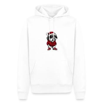 Mastiff Chien Noël Noël - Sweat à capuche Premium bio Homme - blanc - Devant - Nico (187cm)