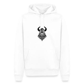 Icône de la tête d’Odin viking - Sweat à capuche Premium bio Homme - blanc - Devant - Nico (187cm)