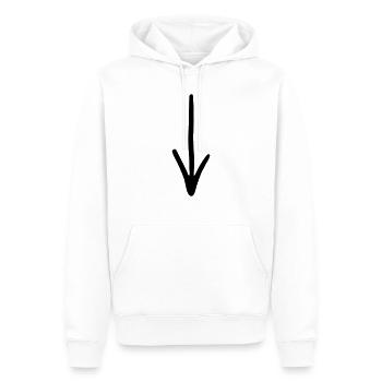 Pfeil - Männer Premium Bio Hoodie - Weiß - Vorne - Nico (187cm)