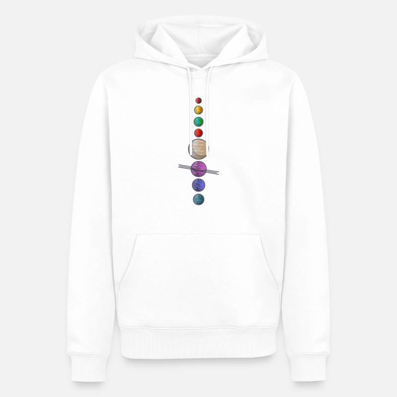 Solar System - Sweat à capuche Premium bio Homme - blanc