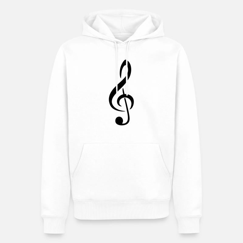 clef de sol partition musique classique - Sweat à capuche Premium bio Homme - blanc