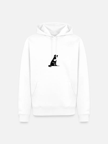 Labrador Love - Heart Dog Silhouette - Men’s Premium Organic Hoodie - white