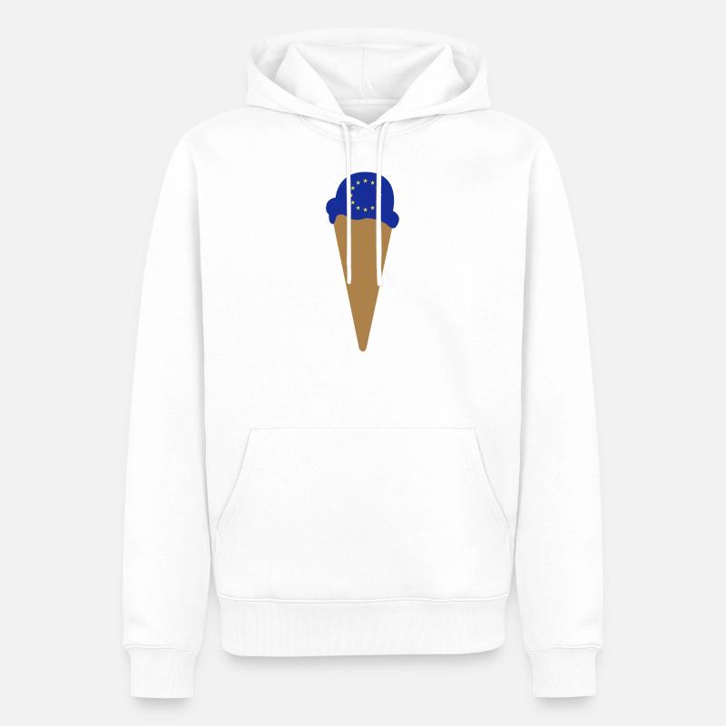 Europa Eis - Männer Premium Bio Hoodie - Weiß