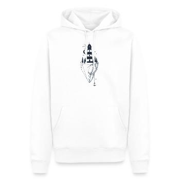 vLighthouse Anchor Sea Captain Mountains Sailor Boat - Men’s Premium Organic Hoodie - white - Front - Nico (187cm)