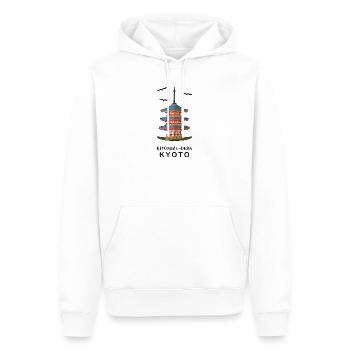 Kyoto au Japon Temple bouddhiste Kiyomizu-Dera - Sweat à capuche Premium bio Homme - blanc - Devant - Nico (187cm)