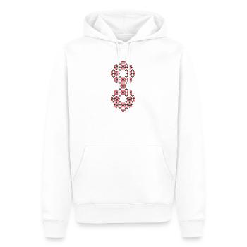 Lucky number 8 - Traditional Romanian folk art ins - Men’s Premium Organic Hoodie - white - Front - Nico (187cm)