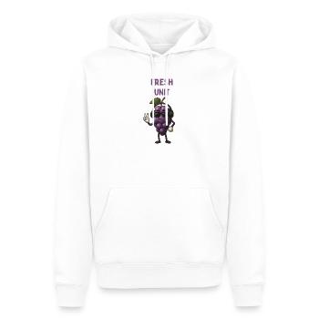FRESH UNIT Traube mit Kopfhörern - Männer Premium Bio Hoodie - Weiß - Vorne - Nico (187cm)