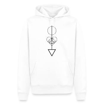 Geometrischer Pfeil - Männer Premium Bio Hoodie - Weiß - Vorne - Nico (187cm)