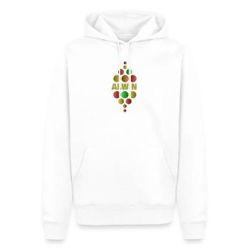 Alwin als Schule - Männer Premium Bio Hoodie - Weiß - Vorne - Nico (187cm)