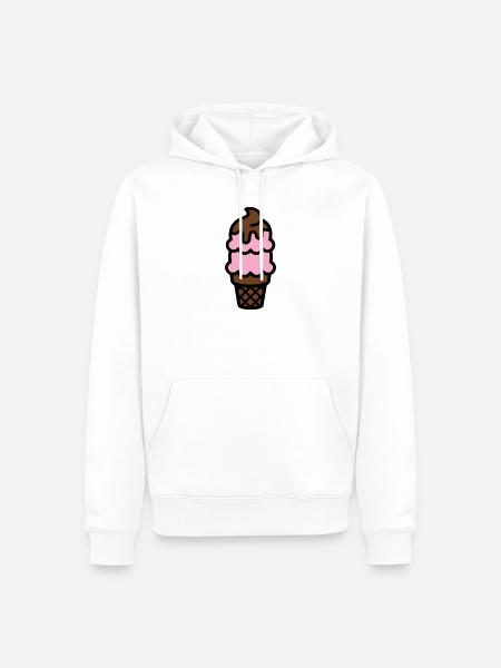 Eiswaffel Eiscreme Icon - Men’s Premium Organic Hoodie - white
