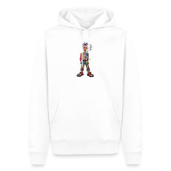 Patchwork Punk Clownportrait - Männer Premium Bio Hoodie - Weiß - Vorne - Nico (187cm)