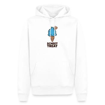 Blaue Eiscreme Schriftzug - Männer Premium Bio Hoodie - Weiß - Vorne - Nico (187cm)