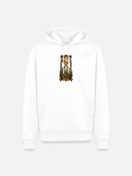 Herbststundenglas - Männer Premium Bio Hoodie - Weiß