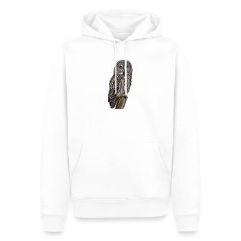 Bartkauz Eule - Männer Premium Bio Hoodie - Weiß - Vorne - Nico (187cm)