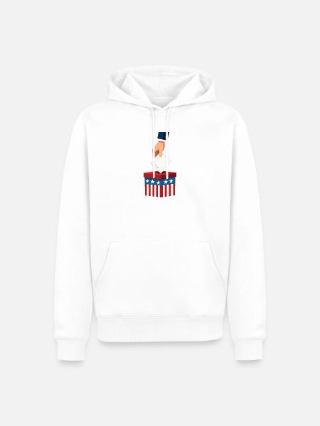 Wahlurne in Rot Weiß Blau mit Sternen - Männer Premium Bio Hoodie - Weiß