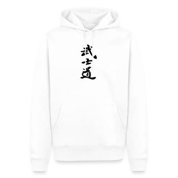 bushido - Männer Premium Bio Hoodie - Weiß - Vorne - Nico (187cm)