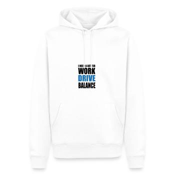 Équilibre entre le travail et le moteur - Sweat à capuche Premium bio Homme - blanc - Devant - Nico (187cm)