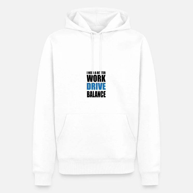 Work Drive Balance - Männer Premium Bio Hoodie - Weiß