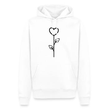 Rosa Blume - Männer Premium Bio Hoodie - Weiß - Vorne - Nico (187cm)