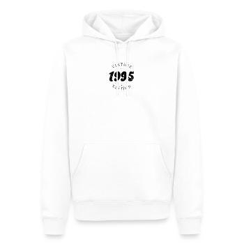 Édition Millésime 1995 - Sweat à capuche Premium bio Homme - blanc - Devant - Nico (187cm)