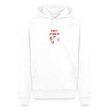Veux tu m épouser - Sweat à capuche Premium bio Homme - blanc - Devant - Nico (187cm)