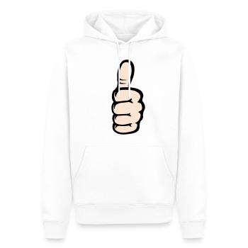 Alles klar OK Hand Symbol - Männer Premium Bio Hoodie - Weiß - Vorne - Nico (187cm)