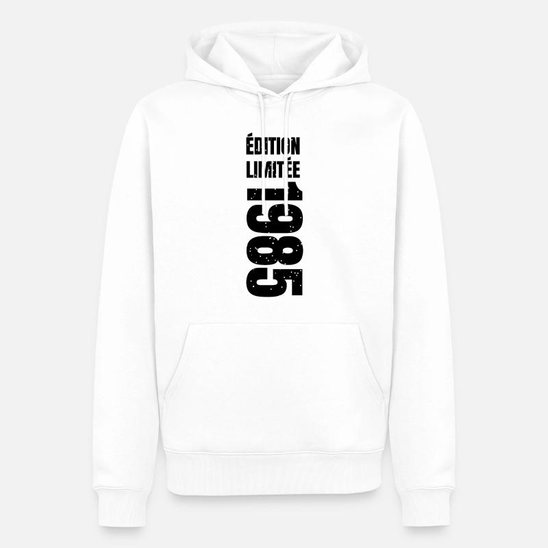 1985 édition limitée - Sweat à capuche Premium bio Homme - blanc