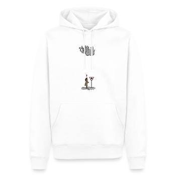 Attention éléphant! - Sweat à capuche Premium bio Homme - blanc - Devant - Nico (187cm)