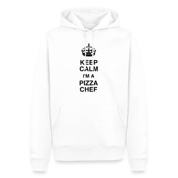 pizza / pizzaiolo / chef / italie / pizzaiola - Sweat à capuche Premium bio Homme - blanc - Devant - Nico (187cm)