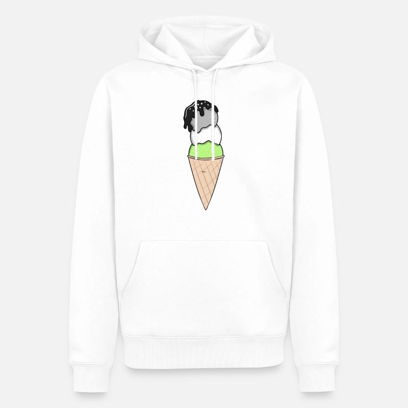 Agender Eiscreme Agender Pride - Männer Premium Bio Hoodie - Weiß